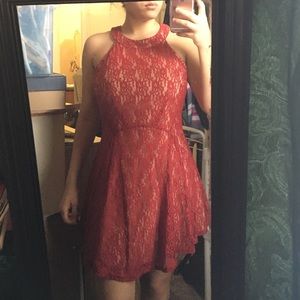 Cute above knee length red dress